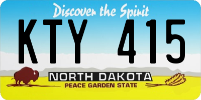 ND license plate KTY415
