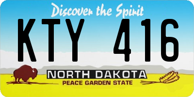 ND license plate KTY416