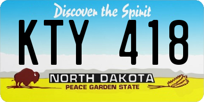 ND license plate KTY418