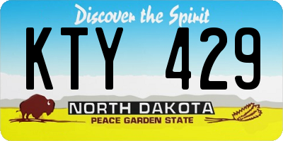 ND license plate KTY429