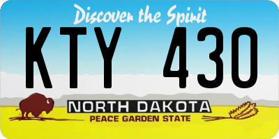 ND license plate KTY430