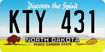 ND license plate KTY431