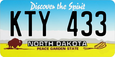 ND license plate KTY433