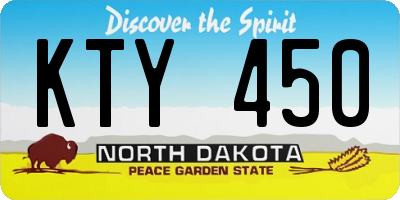ND license plate KTY450