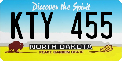 ND license plate KTY455