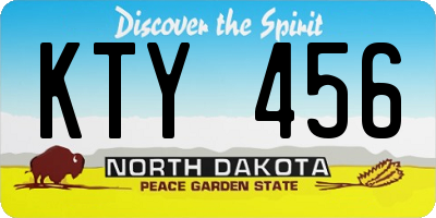 ND license plate KTY456