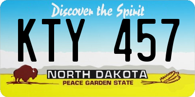 ND license plate KTY457