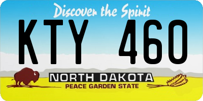 ND license plate KTY460