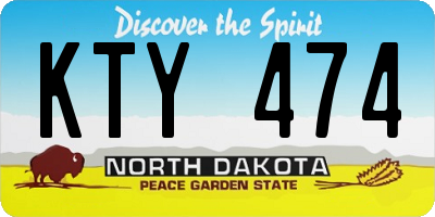 ND license plate KTY474