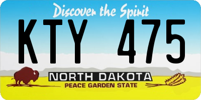 ND license plate KTY475