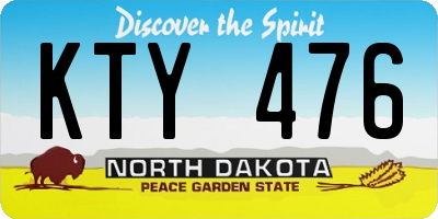 ND license plate KTY476