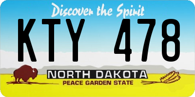 ND license plate KTY478