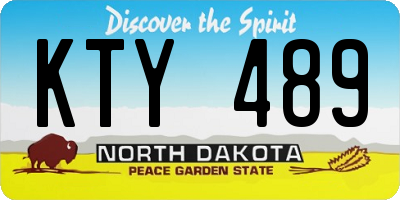 ND license plate KTY489