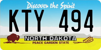 ND license plate KTY494