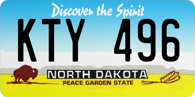 ND license plate KTY496