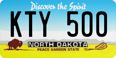 ND license plate KTY500