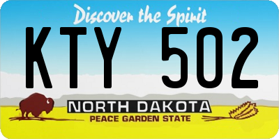 ND license plate KTY502