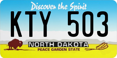 ND license plate KTY503
