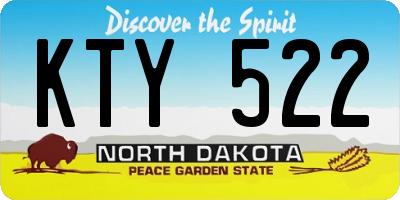 ND license plate KTY522