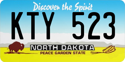 ND license plate KTY523