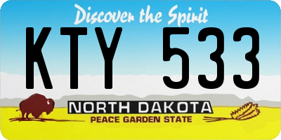 ND license plate KTY533