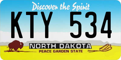 ND license plate KTY534