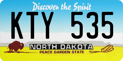 ND license plate KTY535