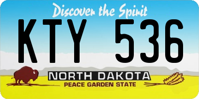 ND license plate KTY536