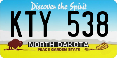 ND license plate KTY538