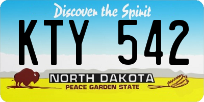 ND license plate KTY542