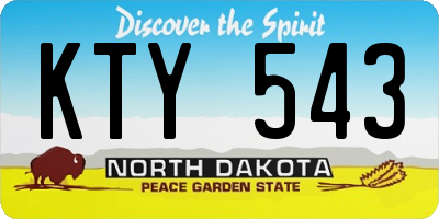 ND license plate KTY543