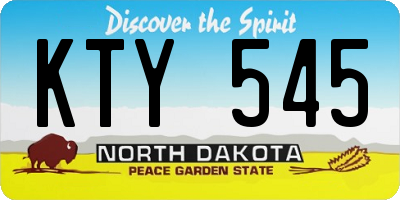 ND license plate KTY545