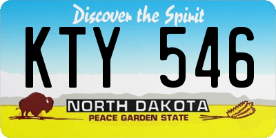 ND license plate KTY546