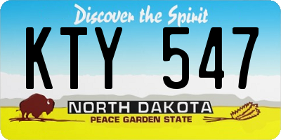 ND license plate KTY547