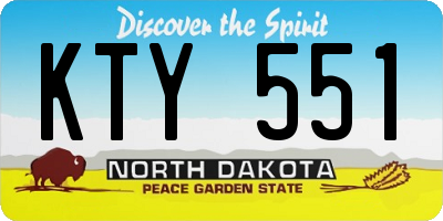 ND license plate KTY551
