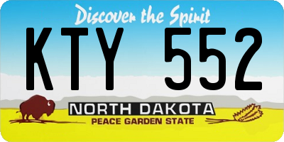 ND license plate KTY552