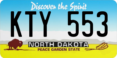 ND license plate KTY553