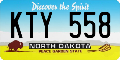 ND license plate KTY558