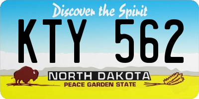 ND license plate KTY562