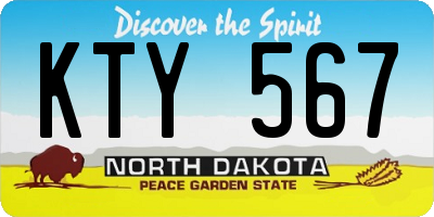 ND license plate KTY567