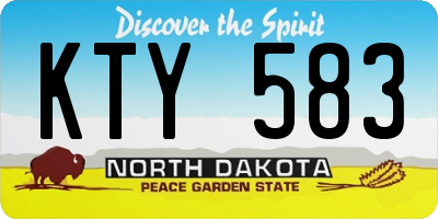 ND license plate KTY583