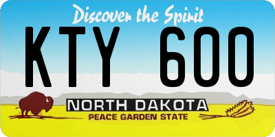 ND license plate KTY600