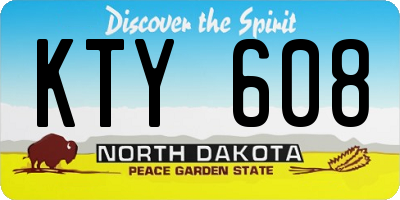 ND license plate KTY608