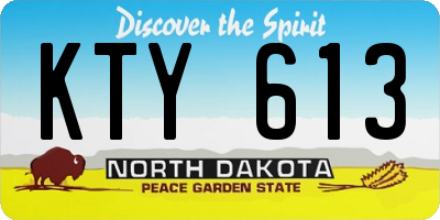 ND license plate KTY613