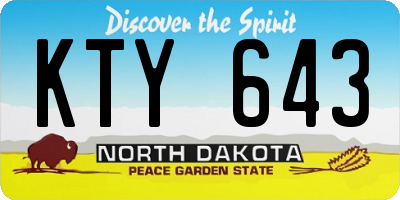 ND license plate KTY643