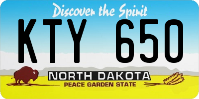 ND license plate KTY650