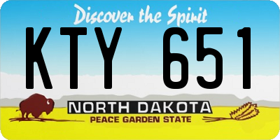 ND license plate KTY651