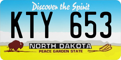 ND license plate KTY653