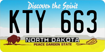 ND license plate KTY663