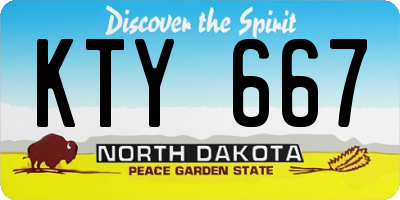 ND license plate KTY667